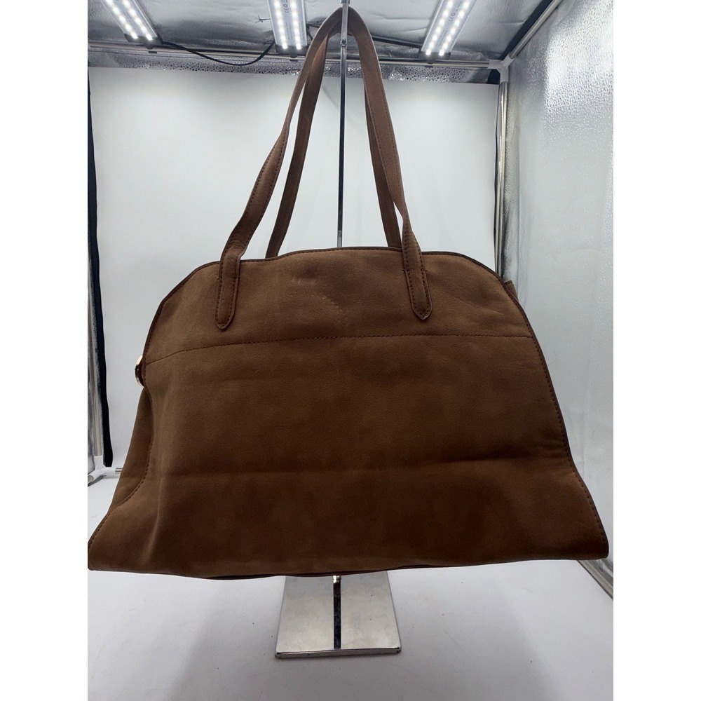 A New Day Brown Faux Suede Tote Bag Side Buckle Shoulder Bag
